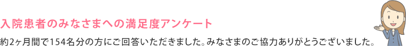 西陣病院、患者さまアンケート結果