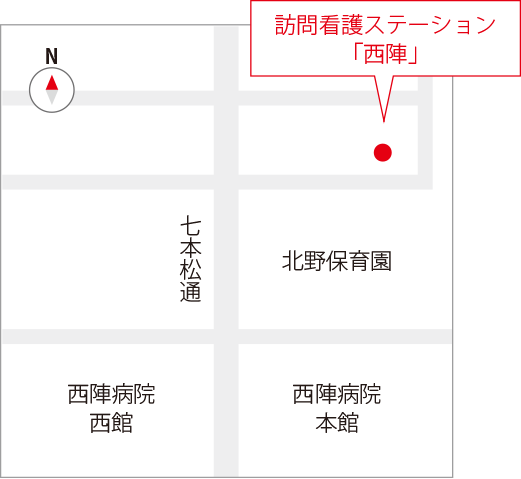 西陣病院、地図